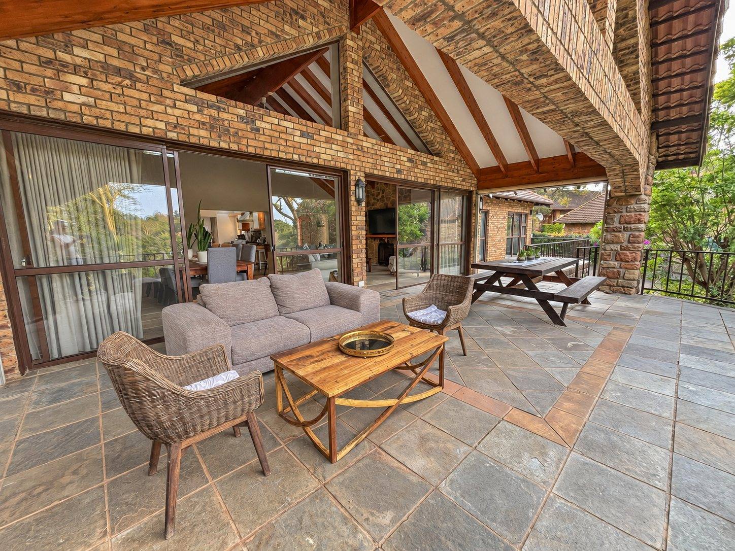 Covered patio overlooking the garden